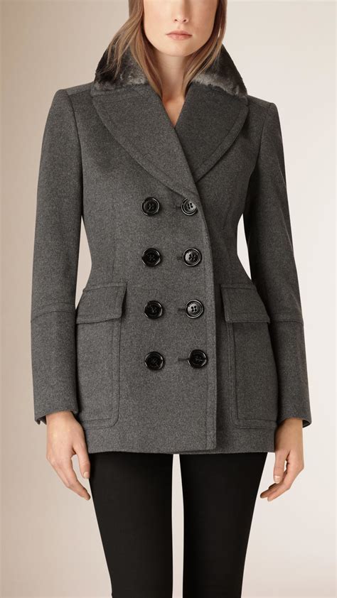 womens burberry grey wool coat|Burberry wool coat outlet.